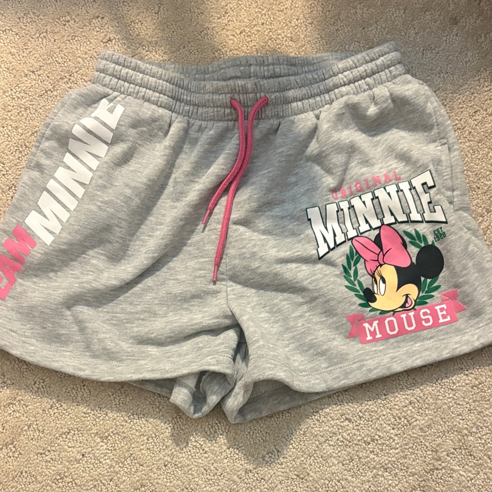 Disney Gray Minnie Mouse Athletic Shorts Sz M